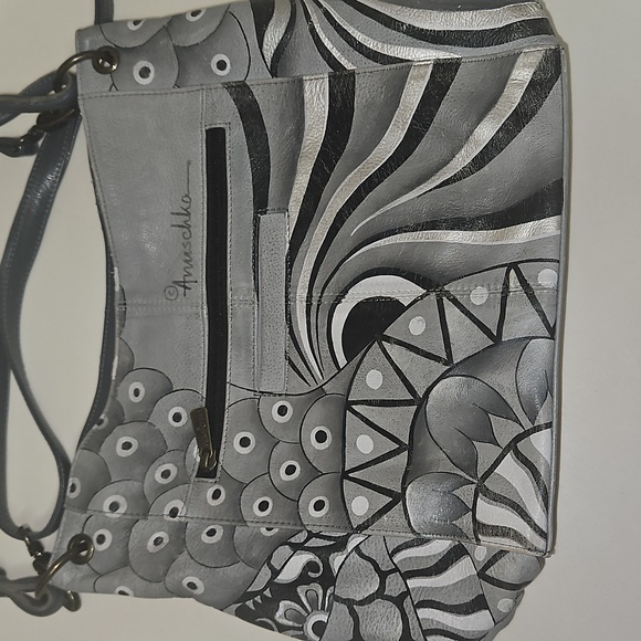 Anuschka handbag Black White Gray - Picture 6 of 11